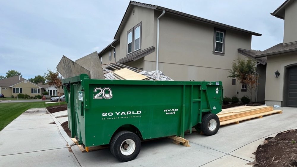 Renovation debris in a roll-off in Anderson